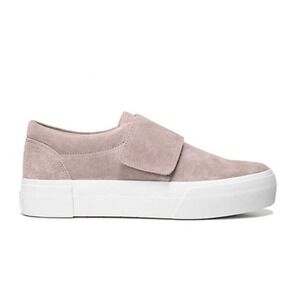 Vince Cage Sport Grip strap Platform suede Sneakers Size 8.5 Putty Pink